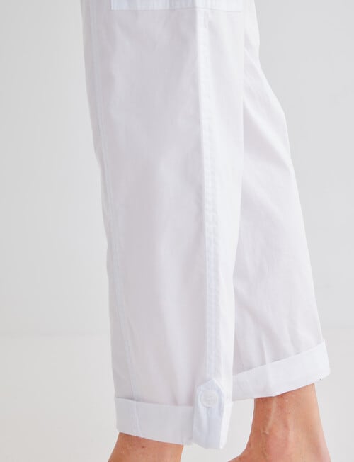 Ella J Cargo Roll Up Pants, White product photo View 05 L