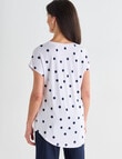 Ella J Spot V-neck Boxy Tee, White product photo View 02 S