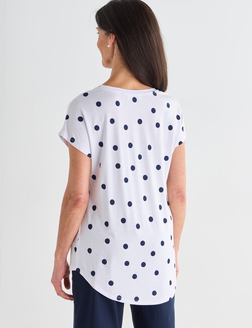 Ella J Spot V-neck Boxy Tee, White product photo View 02 L