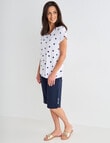 Ella J Spot V-neck Boxy Tee, White product photo View 03 S