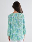 Ella J Button Detail Shirt, Green Leaf product photo View 02 S