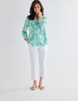 Ella J Button Detail Shirt, Green Leaf product photo View 03 S