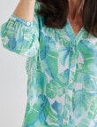 Ella J Button Detail Shirt, Green Leaf product photo View 04 S