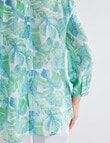 Ella J Button Detail Shirt, Green Leaf product photo View 05 S