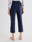 Ella J Pull-On Button Crop Pants, Navy product photo View 02 S