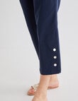 Ella J Pull-On Button Crop Pants, Navy product photo View 05 S