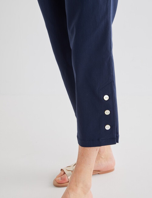 Ella J Pull-On Button Crop Pants, Navy product photo View 05 L