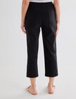 Ella J Pull-On Button Crop Pants, Black product photo View 02 S