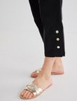 Ella J Pull-On Button Crop Pants, Black product photo View 04 S