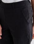 Ella J Pull-On Button Crop Pants, Black product photo View 05 S