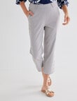 Ella J Pull-On Button Crop Pants, Stone product photo