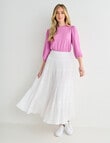 Whistle Shirred Waist Skirt, Ivory product photo View 03 S