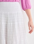 Whistle Shirred Waist Skirt, Ivory product photo View 04 S