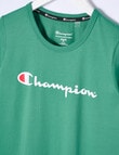 Champion Script Short Sleeve Tee, Emerald Sea product photo View 02 S