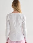 Mineral Sleep Rib Long Sleeve Top, White product photo View 02 S