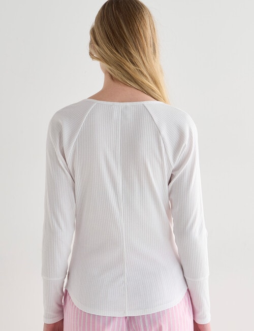 Mineral Sleep Rib Long Sleeve Top, White product photo View 02 L