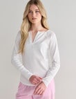 Mineral Sleep Rib Long Sleeve Top, White product photo View 05 S