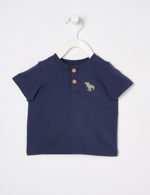 Teeny Weeny Play Time Henley Neck Short-Sleeve Tee, Navy product photo