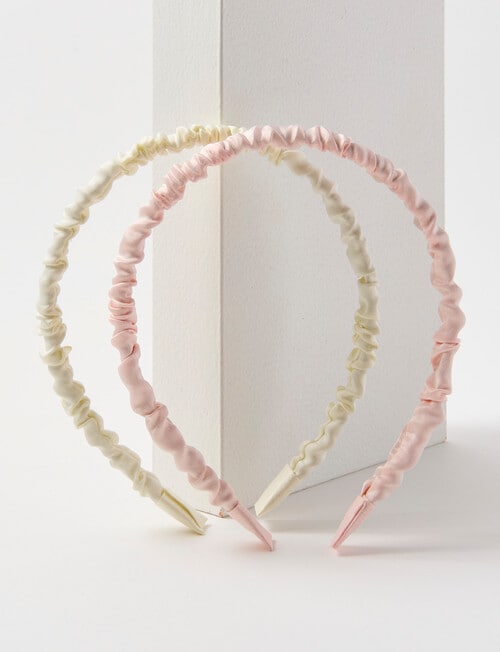 Mac & Ellie Scrunchie Headband, 2-Piece, Pink & Ivory product photo