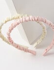 Mac & Ellie Scrunchie Headband, 2-Piece, Pink & Ivory product photo View 02 S