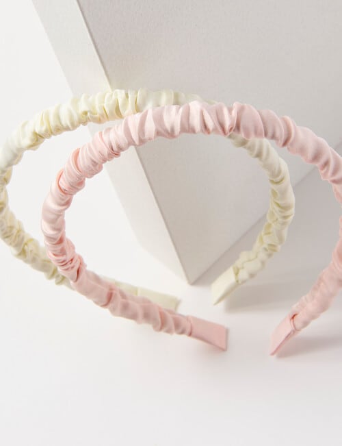 Mac & Ellie Scrunchie Headband, 2-Piece, Pink & Ivory product photo View 02 L