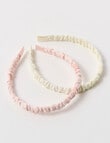 Mac & Ellie Scrunchie Headband, 2-Piece, Pink & Ivory product photo View 03 S