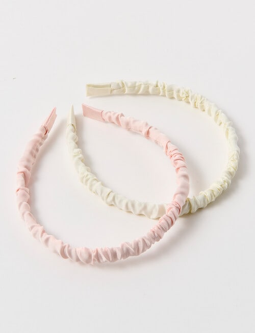 Mac & Ellie Scrunchie Headband, 2-Piece, Pink & Ivory product photo View 03 L