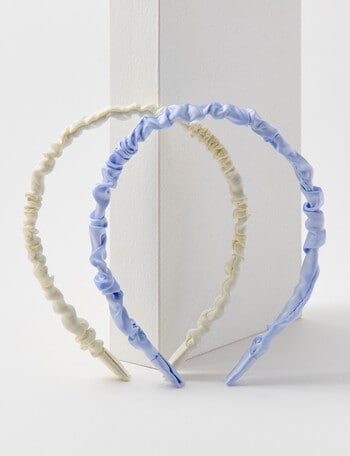 Mac & Ellie Scrunchie Headband, 2-Piece, Blue & Ivory product photo