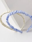 Mac & Ellie Scrunchie Headband, 2-Piece, Blue & Ivory product photo View 02 S