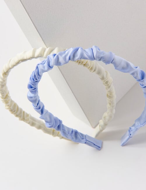 Mac & Ellie Scrunchie Headband, 2-Piece, Blue & Ivory product photo View 02 L