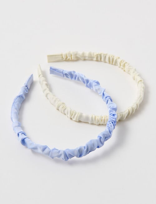 Mac & Ellie Scrunchie Headband, 2-Piece, Blue & Ivory product photo View 03 L