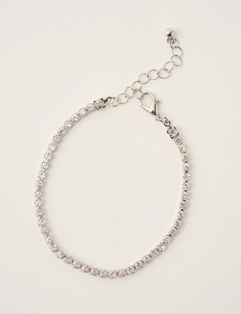 Harlow Single Row Diamante Bracelet, Imitation Silver Tone product photo