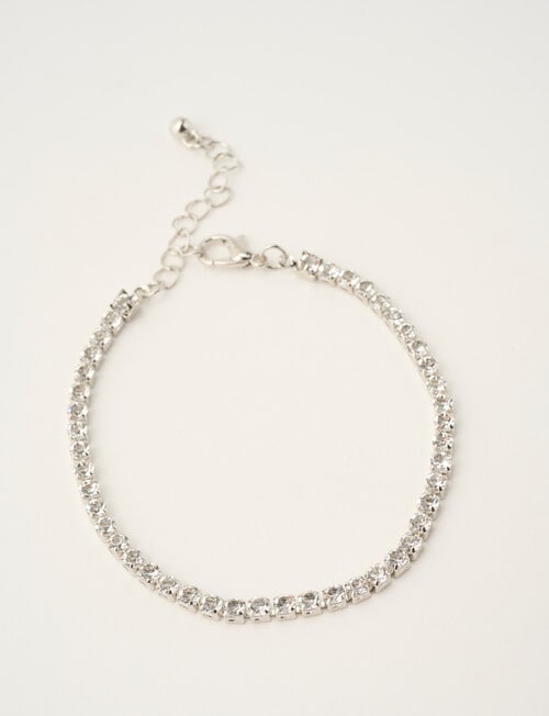Harlow Single Row Diamante Bracelet, Imitation Silver Tone product photo View 03 L