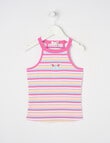 Mac & Ellie Rib Halter Singlet Yarn Dye Stripe, Violet product photo