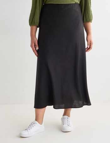 Whistle Bias Slip Skirt, Black product photo