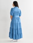 Whistle Tiered Lyocell Dress Short Sleeve, Denim Wash product photo View 02 S