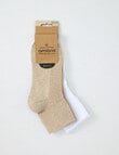 Ambra Cuffed Rib Crew Sock, 2 - Pack, White & Oatmeal product photo View 02 S