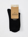 Ambra Fine Cable Crew Sock, Black product photo View 02 S