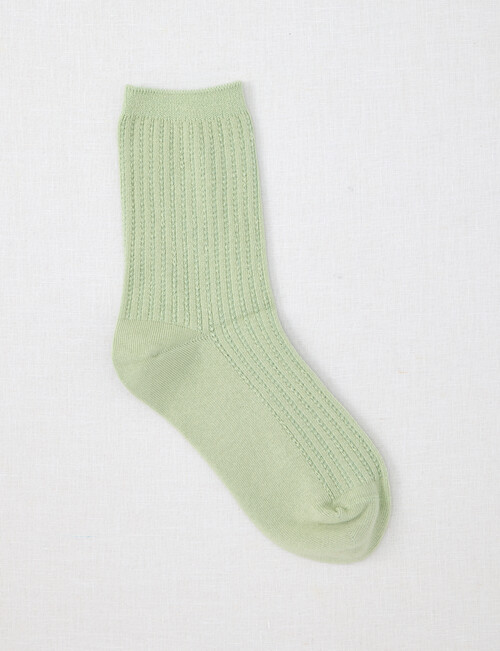 Ambra Fine Cable Crew Sock, Seafoam product photo