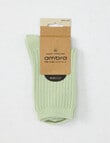 Ambra Fine Cable Crew Sock, Seafoam product photo View 02 S