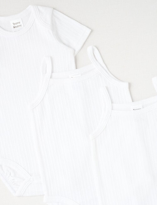 Teeny Weeny Pointelle Bodysuit Set, 3-Piece, White product photo View 02 L