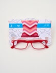 Zoom Horn Rimmed Reading Glasses, Red product photo View 02 S