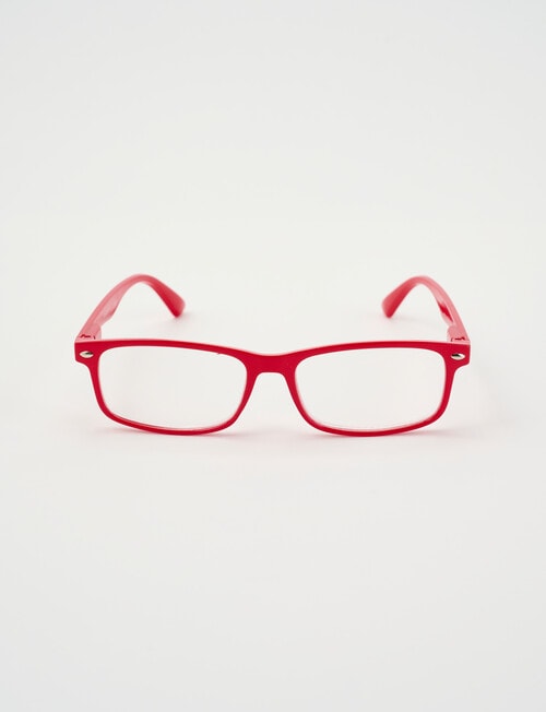 Zoom Horn Rimmed Reading Glasses, Red product photo View 03 L