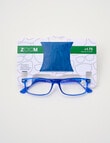 Zoom Horn Rimmed Reading Glasses, Cobalt product photo View 02 S