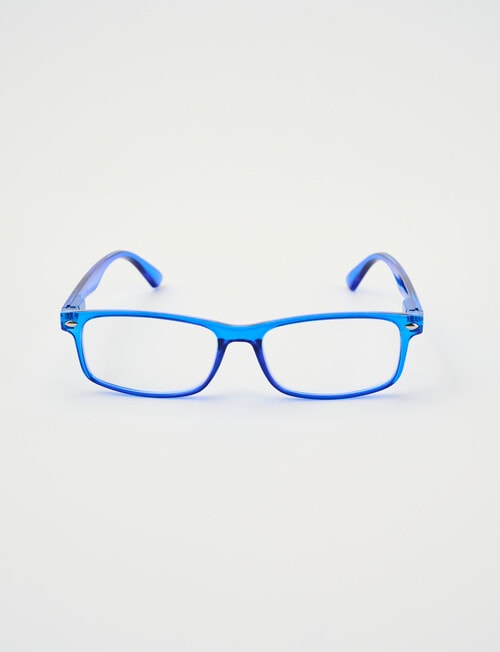 Zoom Horn Rimmed Reading Glasses, Cobalt product photo View 03 L