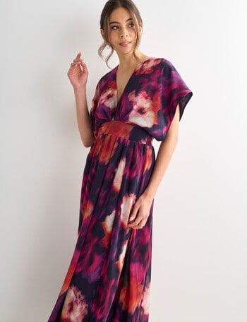 Harlow Abstract Print Empire Waist Maxi Dress, Navy product photo