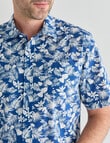 Chisel Palm Slub Print Short Sleeve Shirt, Denim Blue product photo View 04 S