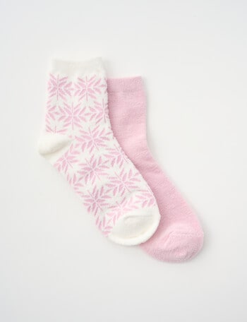 Simon De Winter Geo Half Crew Sock, 2-Pack, Butter, Ivory & Dusty Blush product photo