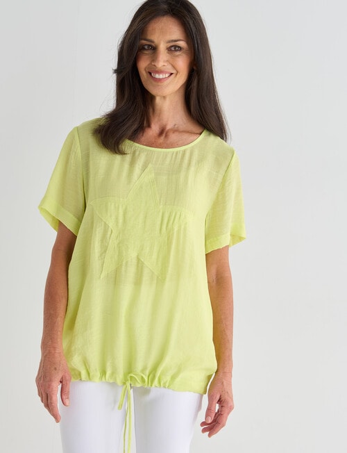 Ella J Drawstring Top, Citron product photo