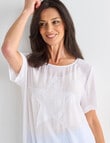 Ella J Drawstring Top, White product photo